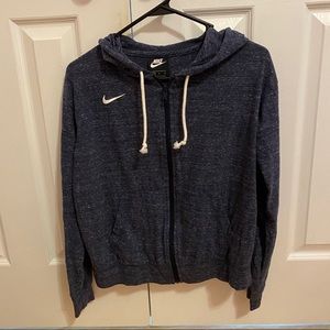 Nike Navy Blue Zip Up Lightweight Hooded Sweater